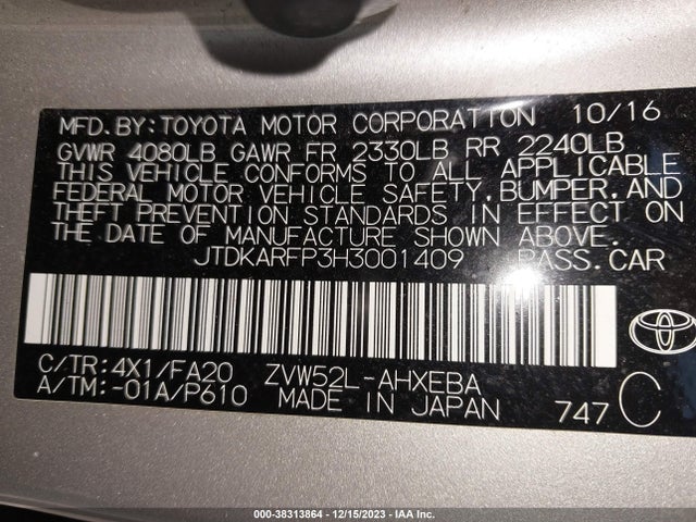 Toyota Prius Prime Plus 2017 JTDKARFP3H3001409 Image 9