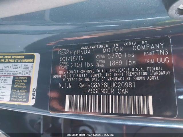Hyundai Venue Denim 2020 KMHRC8A38LU020981 Image 9