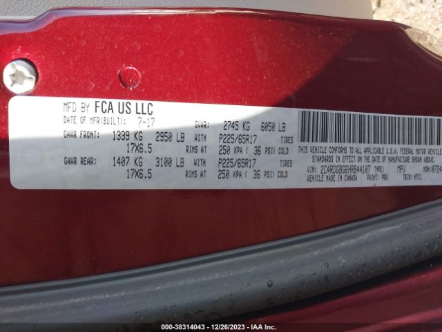 2C4RDGBG6HR844107 Dodge Grand Caravan Se