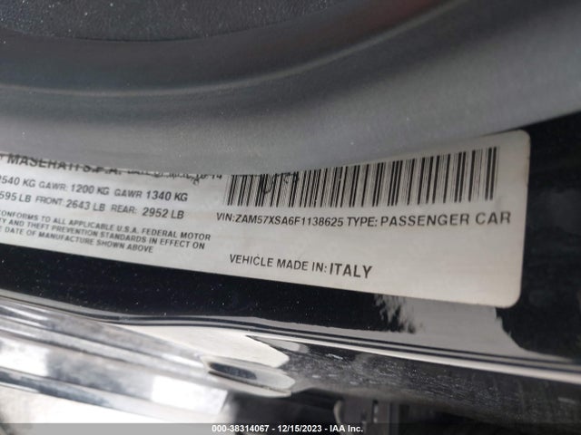 ZAM57XSA6F1138625 Maserati Ghibli