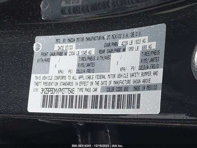 Mazda MAZDA3 2023 3MZBPBDMXPM377646 Image 9