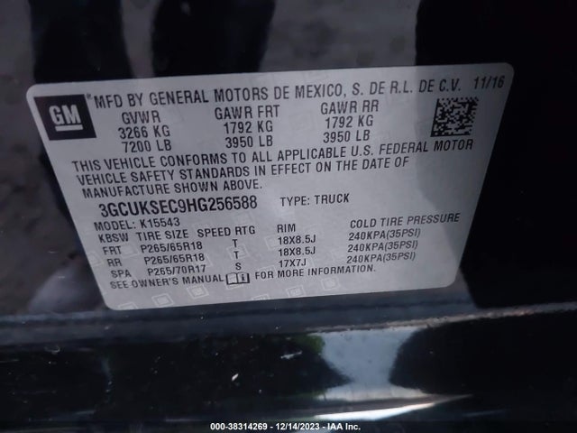 Chevrolet Silverado 1500 2lz 2017 3GCUKSEC9HG256588 Image 9