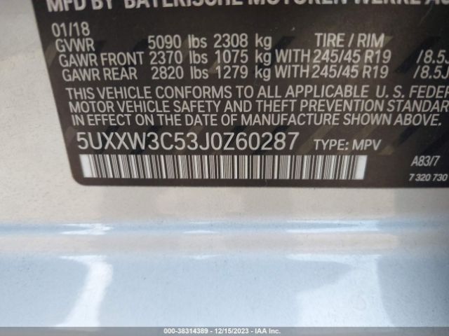 5UXXW3C53J0Z60287 BMW X4 Xdrive28i