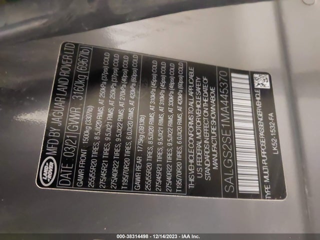 SALGS2SE1MA445370 Land Rover Range Rover P525 Westminster