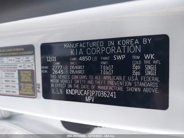 2023 KIA SPORTAGE LX VIN: KNDPUCAF1P7036241