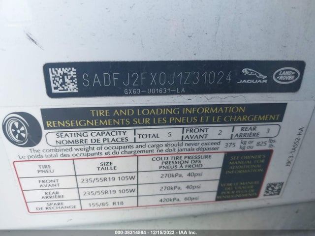 2018 JAGUAR E-PACE SADFJ2FX0J1Z31024 Photo 8