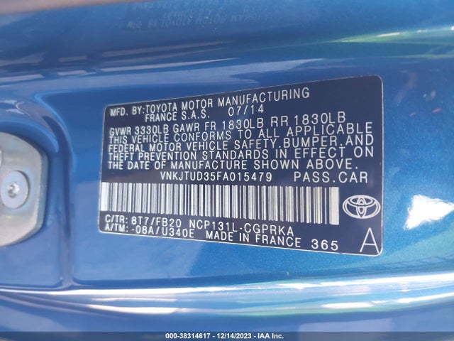 Toyota YARIS LE 2015 VNKJTUD35FA015479 Image 9