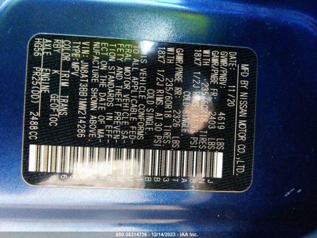 2021 NISSAN ROGUE JN8AT3BB1MW214286 Photo 8