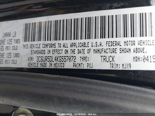 3C6UR5DL4KG557072 RAM 2019