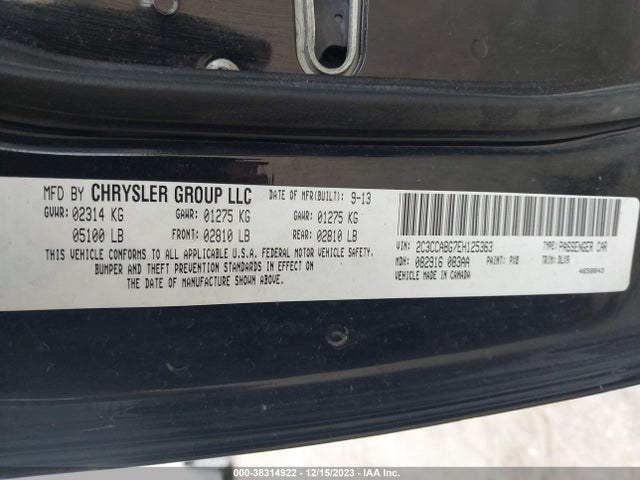 2C3CCABG7EH125363 Chrysler 300 S