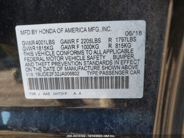 19UDE2F32JA006802 Acura Ilx Acurawatch Plus Package