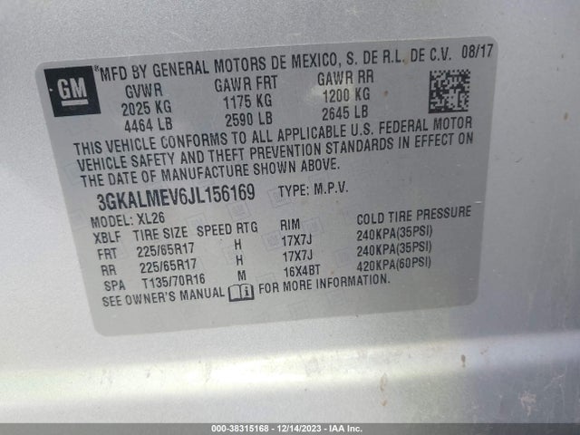 GMC Terrain Sle 2018 3GKALMEV6JL156169 Image 9