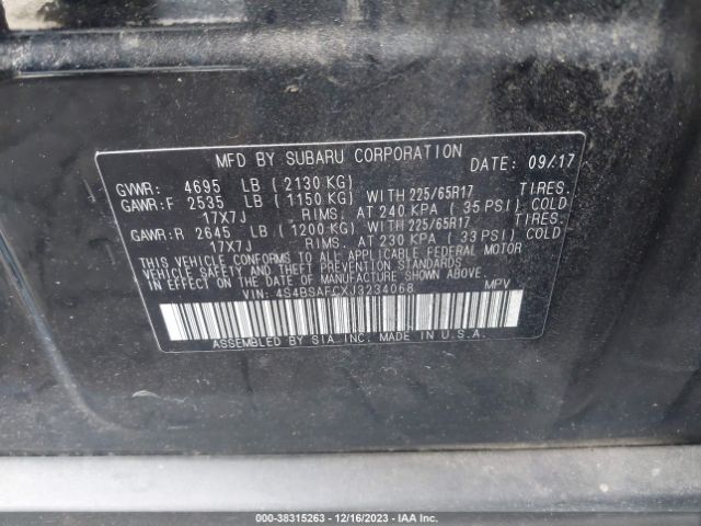 4S4BSAFCXJ3234068 Subaru Outback 2.5i Premium