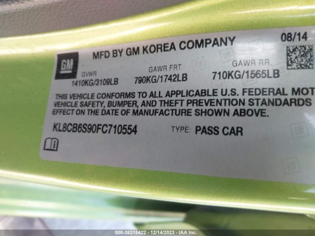 KL8CB6S90FC710554 Chevrolet Spark Ls Cvt