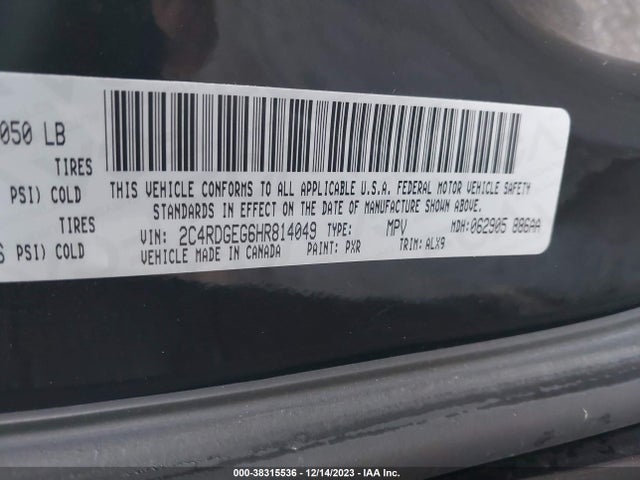 Dodge Grand Caravan Gt 2017 2C4RDGEG6HR814049 Image 9