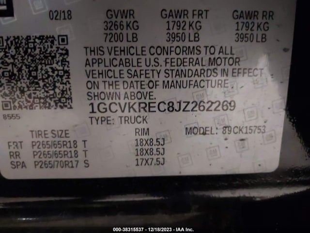 Chevrolet Silverado 1500 2lt 2018 1GCVKREC8JZ262269 Image 9