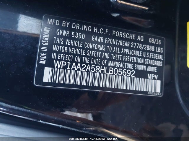 2017 PORSCHE MACAN WP1AA2A58HLB05692 Photo 8