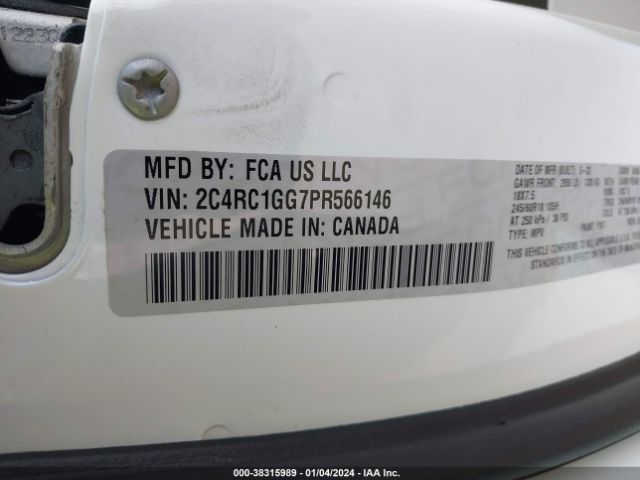 2C4RC1GG7PR566146 Chrysler Pacifica Limited