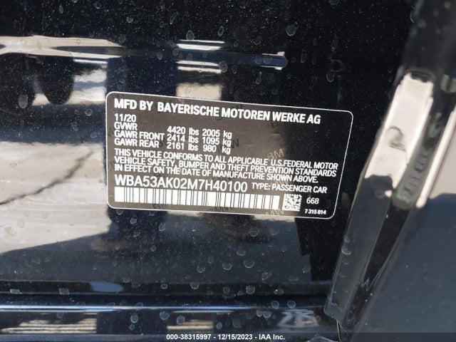 WBA53AK02M7H40100 BMW 228i Gran Coupe Sdrive