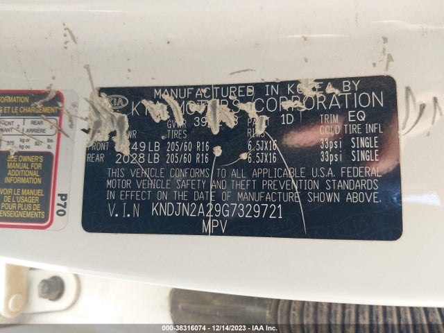 KIA Soul 2016 KNDJN2A29G7329721 Image 9