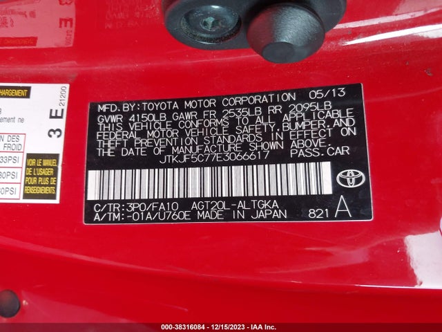 JTKJF5C77E3066617 Scion TC
