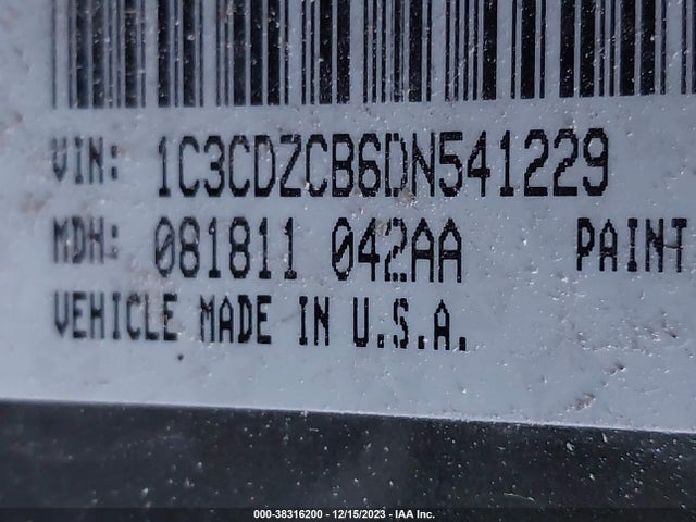 2013 DODGE AVENGER SXT VIN: 1C3CDZCB6DN541229
