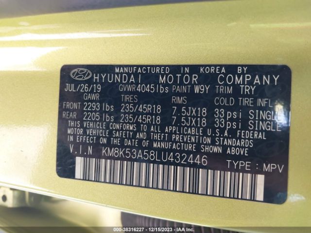 KM8K53A58LU432446 Hyundai Kona Ultimate