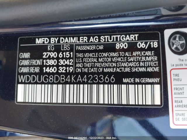 2019 MERCEDES-BENZ S 560 WDDUG8DB4KA423366 Photo 8