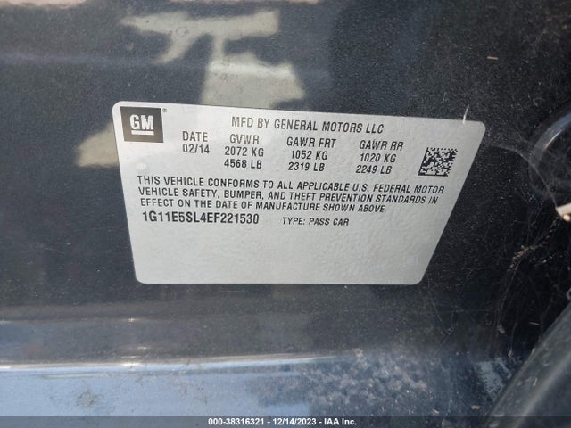 Chevrolet MALIBU 2LT 2014 1G11E5SL4EF221530 Image 9