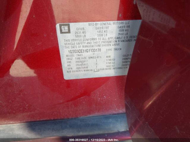 1GTG5CE31G1133178 GMC CANYON SLE