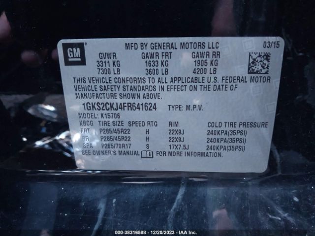1GKS2CKJ4FR641624 GMC YUKON DENALI