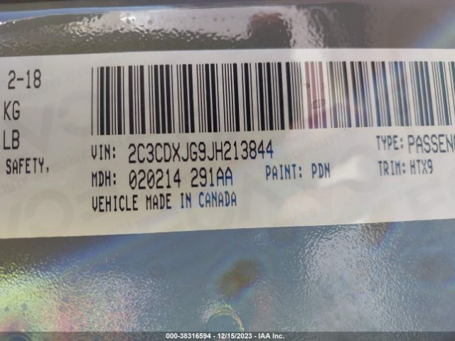 2C3CDXJG9JH213844 Dodge Charger Gt Awd