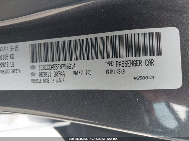 Chrysler 200 Limited 2015 1C3CCCAB5FN750614 Image 9