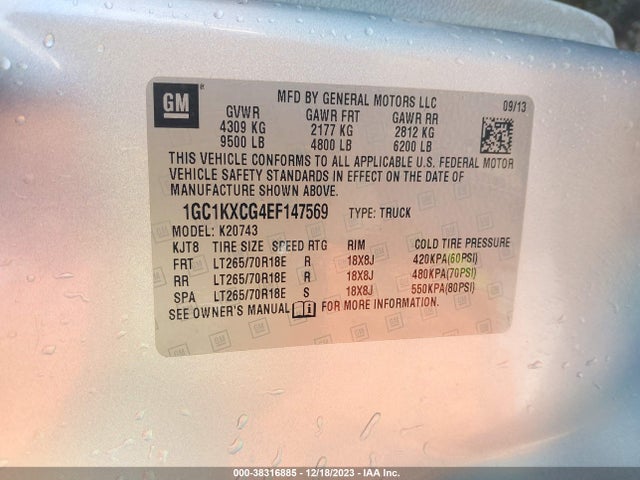 Chevrolet Silverado 2500hd Lt 2014 1GC1KXCG4EF147569 Image 9