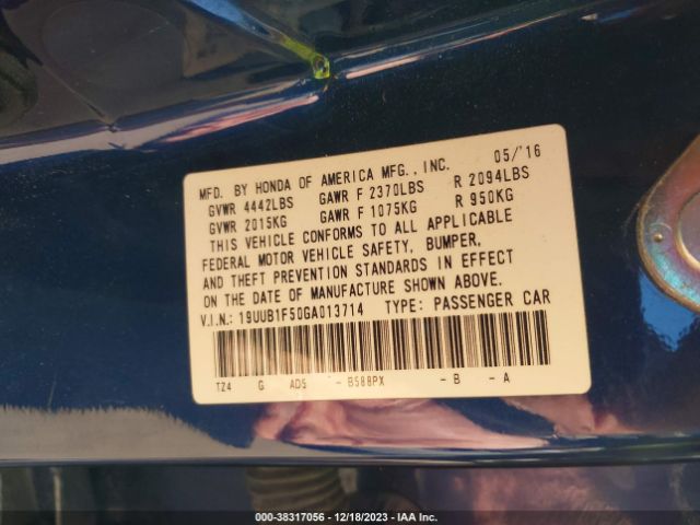19UUB1F50GA013714 Acura TLX TECH