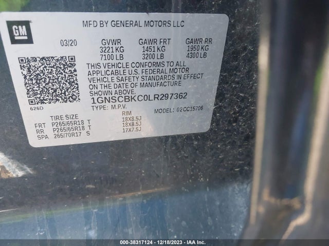 Chevrolet Tahoe 2wd Lt 2020 1GNSCBKC0LR297362 Image 9