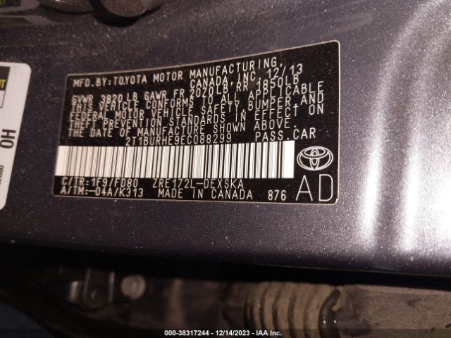 2T1BURHE9EC088299 Toyota Corolla S Plus