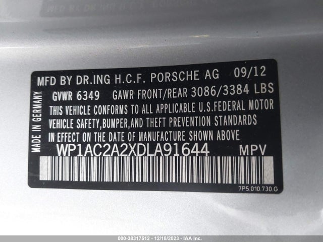 2013 PORSCHE CAYENNE WP1AC2A2XDLA91644 Photo 8