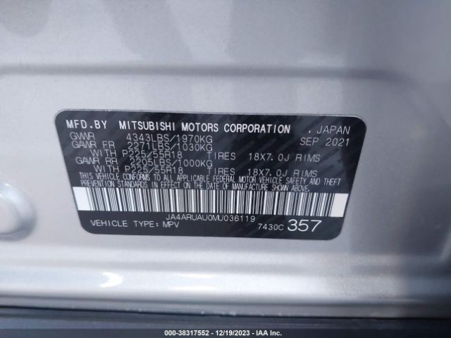 2021 MITSUBISHI OUTLANDER SPORT JA4ARUAU0MU036119 Photo 8