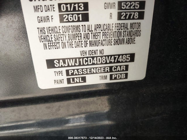 2013 JAGUAR XJ SAJWJ1CD4D8V47485 Photo 8