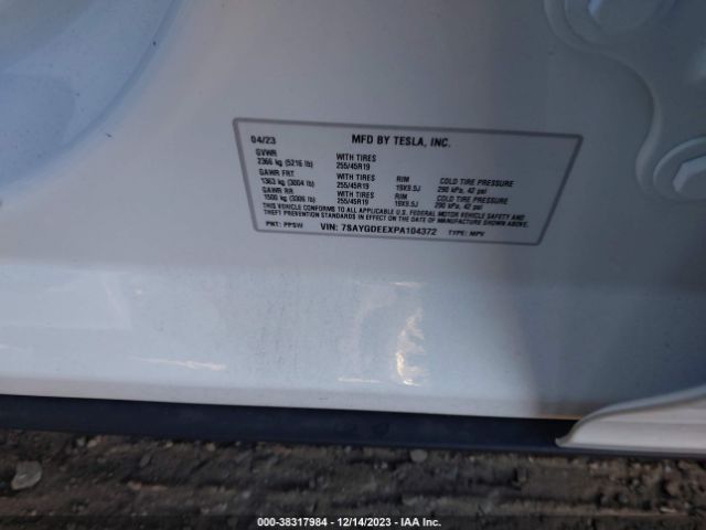 7SAYGDEEXPA104372 Tesla Model Y