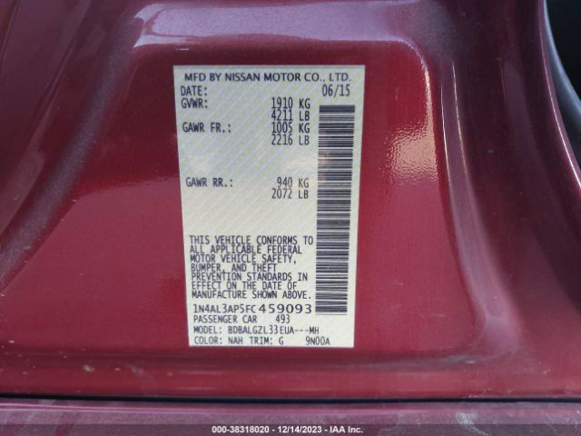 1N4AL3AP5FC459093 Nissan Altima 2.5 S