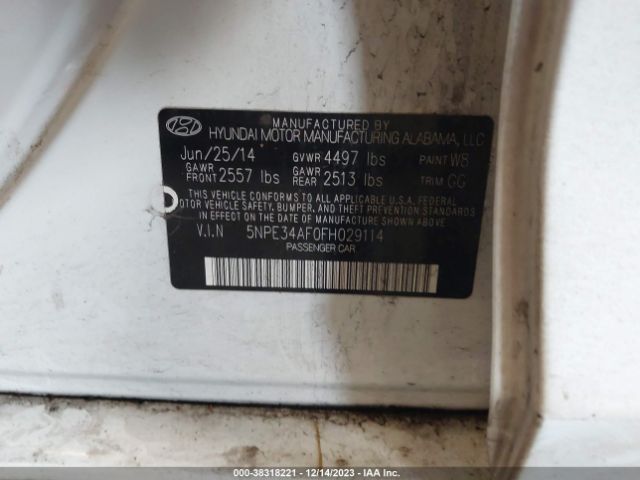 5NPE34AF0FH029114 Hyundai Sonata Limited