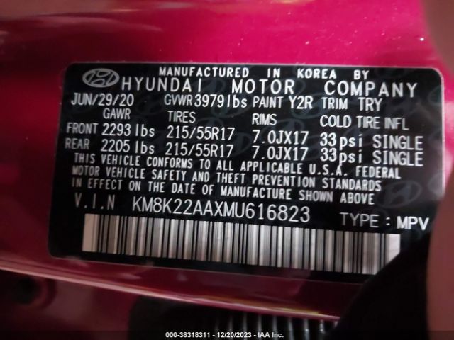 2021 HYUNDAI KONA KM8K22AAXMU616823 Photo 8