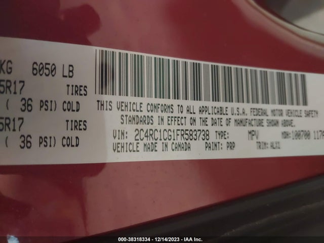 2C4RC1CG1FR583738 Chrysler Town & Country Touring-l