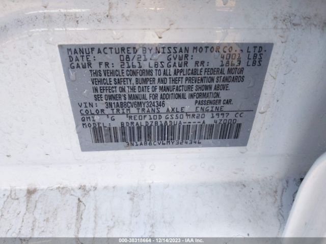 3N1AB8CV6MY324346 Nissan Sentra Sv Xtronic Cvt