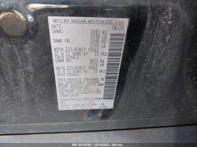 5N1AT2MT6LC803390 Nissan Rogue S Fwd