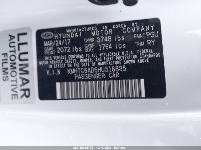 Hyundai Veloster 2017 KMHTC6AD6HU316835 Image 9