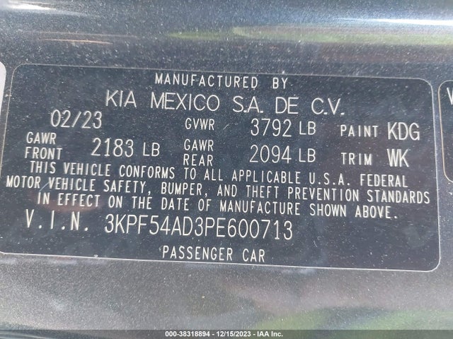 KIA Forte Gt-line 2023 3KPF54AD3PE600713 Image 9