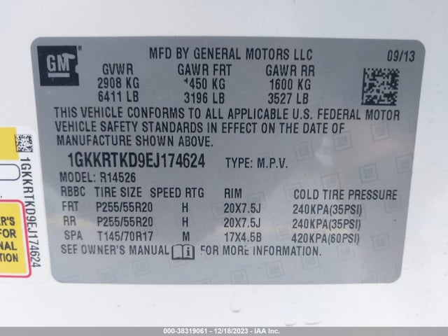 GMC Acadia Denali 2014 1GKKRTKD9EJ174624 Image 9